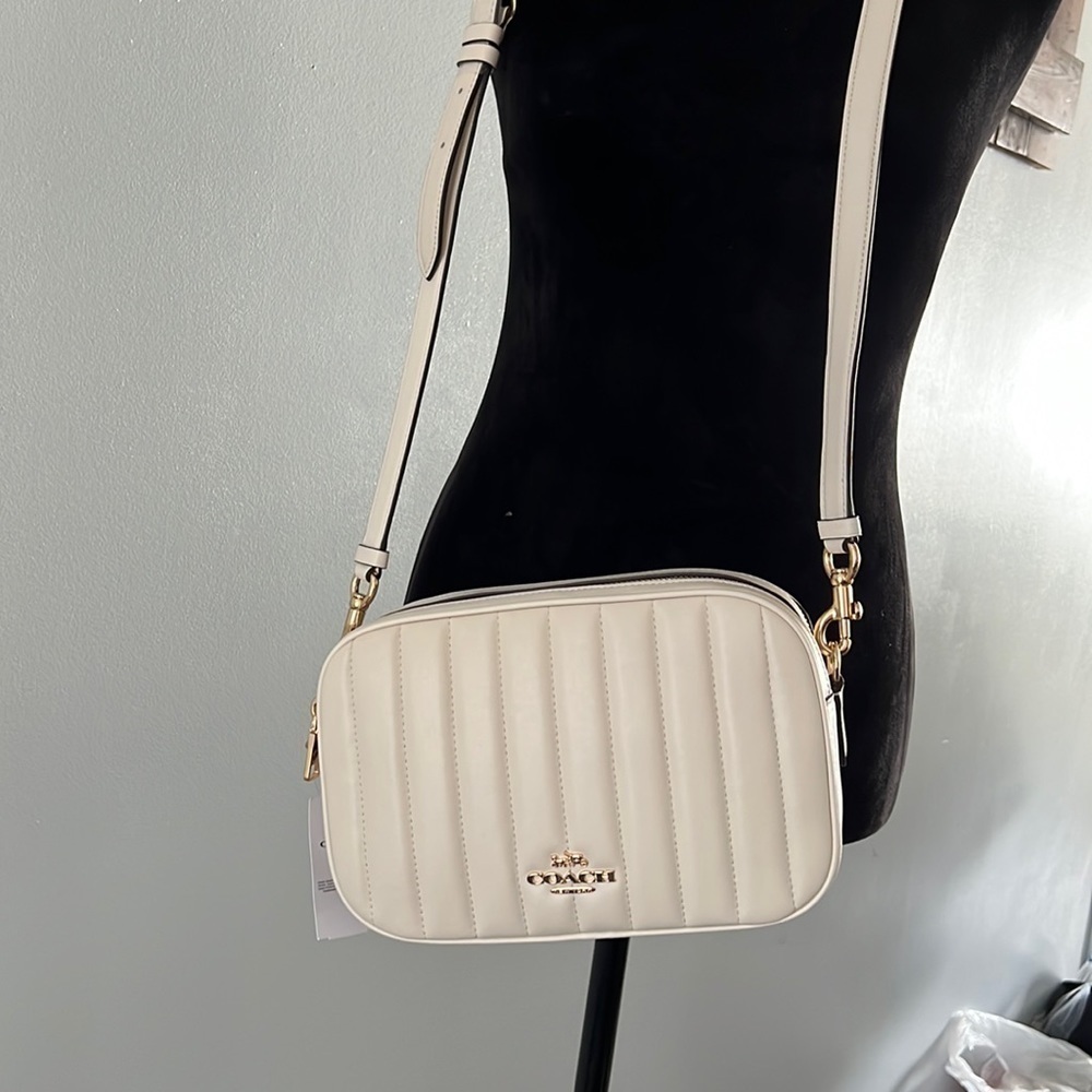 Coach Jes Chalk Puffy Crossbody Linear Quilting Leather C1569 -NWT Mob Wife